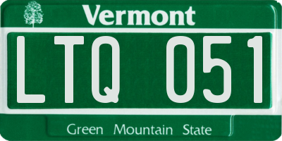 VT license plate LTQ051