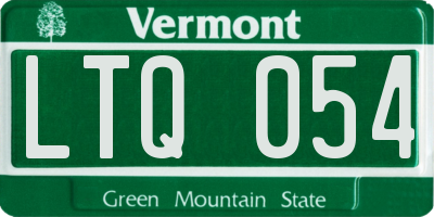 VT license plate LTQ054