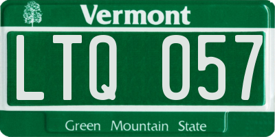 VT license plate LTQ057
