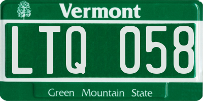 VT license plate LTQ058