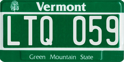 VT license plate LTQ059