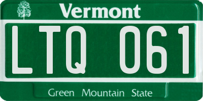 VT license plate LTQ061