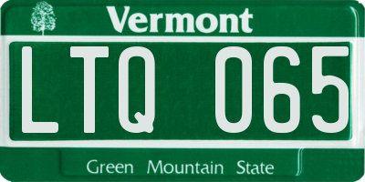 VT license plate LTQ065