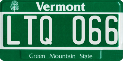 VT license plate LTQ066