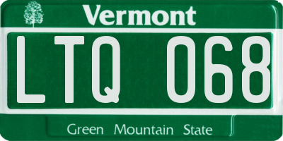 VT license plate LTQ068