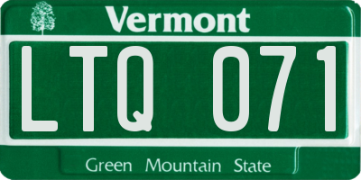 VT license plate LTQ071