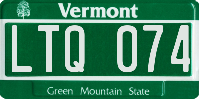 VT license plate LTQ074