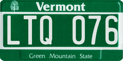 VT license plate LTQ076