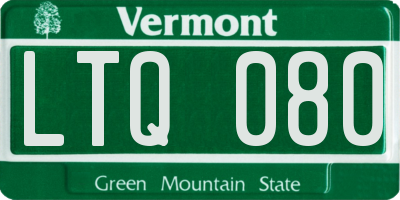VT license plate LTQ080