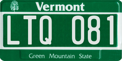 VT license plate LTQ081