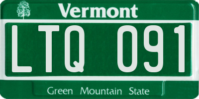 VT license plate LTQ091