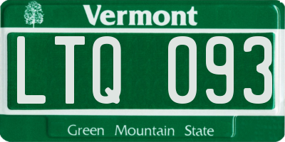 VT license plate LTQ093