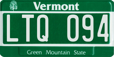 VT license plate LTQ094