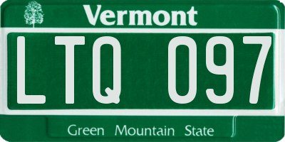 VT license plate LTQ097
