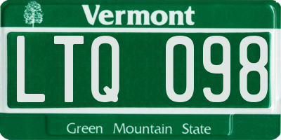 VT license plate LTQ098