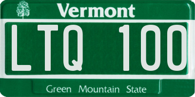 VT license plate LTQ100