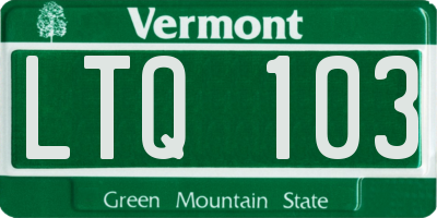 VT license plate LTQ103