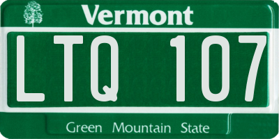 VT license plate LTQ107