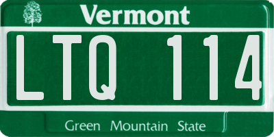 VT license plate LTQ114