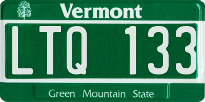 VT license plate LTQ133
