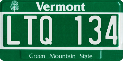 VT license plate LTQ134