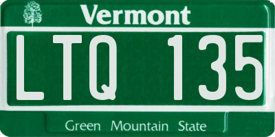 VT license plate LTQ135