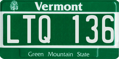 VT license plate LTQ136