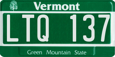 VT license plate LTQ137