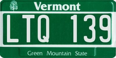 VT license plate LTQ139