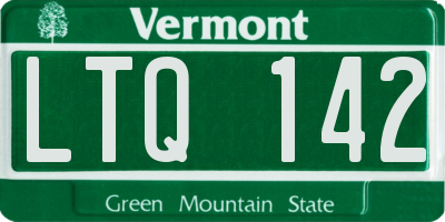 VT license plate LTQ142