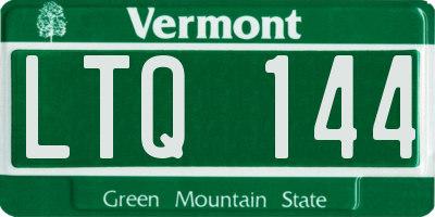 VT license plate LTQ144