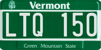 VT license plate LTQ150