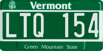 VT license plate LTQ154