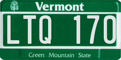 VT license plate LTQ170