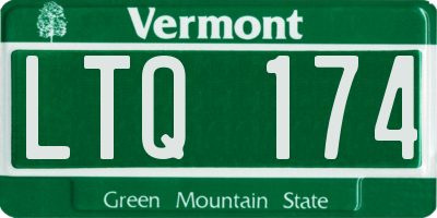 VT license plate LTQ174
