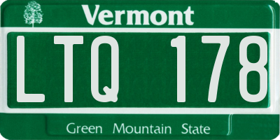 VT license plate LTQ178