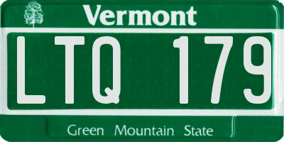 VT license plate LTQ179