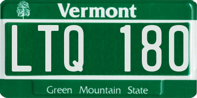 VT license plate LTQ180