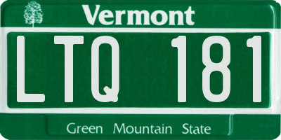 VT license plate LTQ181