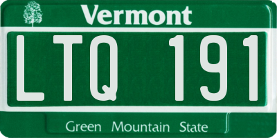 VT license plate LTQ191