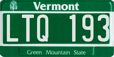 VT license plate LTQ193