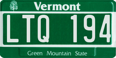 VT license plate LTQ194