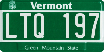 VT license plate LTQ197
