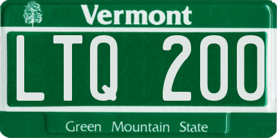 VT license plate LTQ200