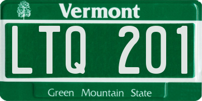 VT license plate LTQ201