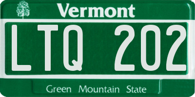 VT license plate LTQ202
