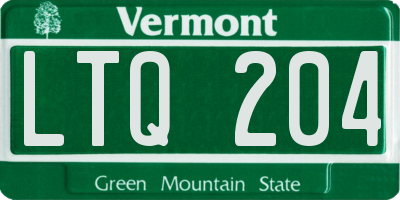 VT license plate LTQ204