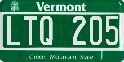VT license plate LTQ205