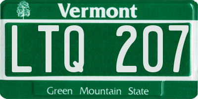 VT license plate LTQ207