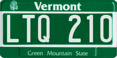 VT license plate LTQ210